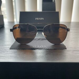 Prada Dark Brown Aviator Sunglasses